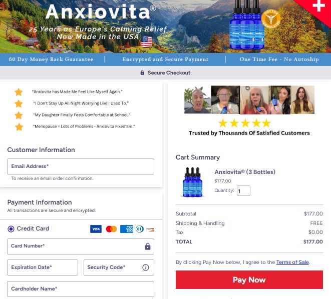 Anxiovita Order Page